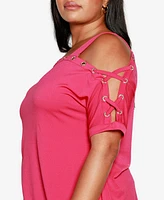 Belldini Plus Cold Shoulder Top