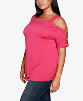 Belldini Plus Cold Shoulder Top