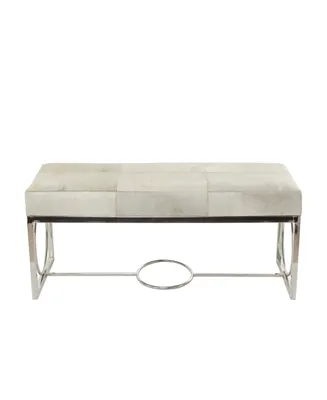 Rosemary Lane Stainless Steel Contemporary Bench, 48" x 18" x 17" - Silver
