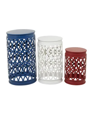 Rosemary Lane 23", 19", 15" Metal Contemporary Geometric Accent Table, Set of 3