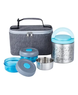 Lunch Box Set, An Vacuum Insulated Box, 2 Food Containers, A Bag, Portable Cutlery Set