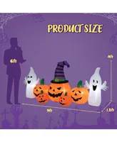 Costway 9FT Long Halloween Inflatable Pumpkins Self Inflating