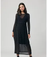 Ripe Maternity Dot Nursing Dress Black