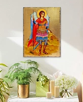 Designocracy Icon Saint Michael The Archangel Wall Art on Wood 8"