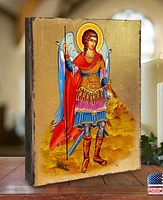 Designocracy Icon Saint Michael The Archangel Wall Art on Wood 16"