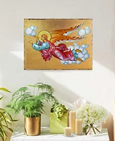 Designocracy Icon Flying Angel Wall Art on Wood 16"