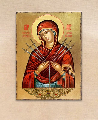 Designocracy Virgin Mary of The Seven Swords Icon 16" x 12"