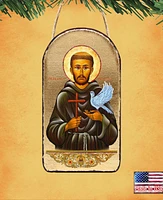 G.DeBrekht Saint Francis Wooden Greek Christian Orthodox Icon Ornament