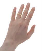 Macy's Emerald (1/10 ct.t.w) 3-Stone Fashion Ring in 14K Gold Plated Over Sterling Silver