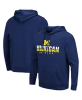 Men's Colosseum Navy Michigan Wolverines Lantern Pullover Hoodie