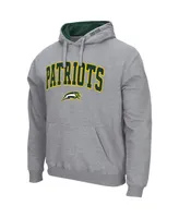 Men's Colosseum Heathered Gray George Mason Patriots Arch & Logo 3.0 Pullover Hoodie