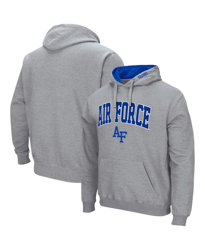 Men's Colosseum Heathered Gray Air Force Falcons Arch & Logo 3.0 Pullover Hoodie