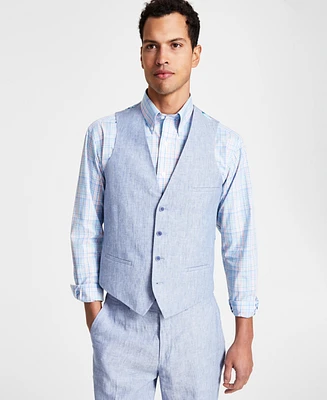 Bar Iii Men's Slim-Fit Linen Suit Vest, Created for Macy's