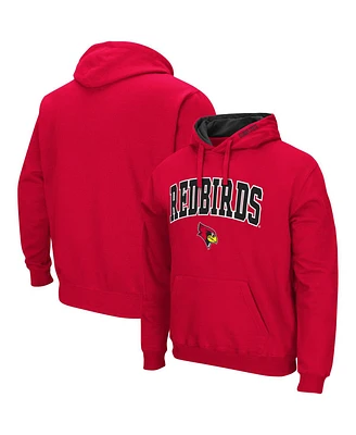Men's Colosseum Red Illinois State Redbirds Arch and Logo Pullover Hoodie