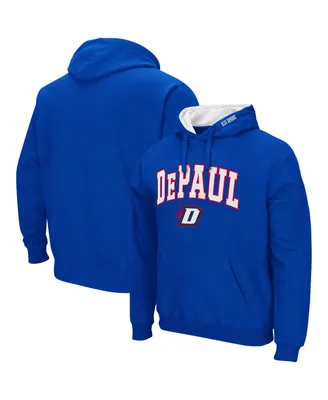 Men's Colosseum Royal DePaul Blue Demons Arch and Logo Pullover Hoodie