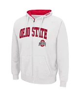 Men's Colosseum White Ohio State Buckeyes Arch and Logo 3.0 Full-Zip Hoodie
