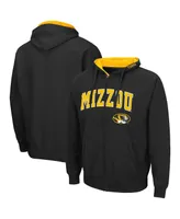 Men's Colosseum Black Missouri Tigers Arch and Logo 3.0 Full-Zip Hoodie