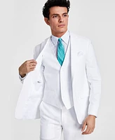 Bar Iii Men's Slim-Fit White 100% Linen Suit Jacket, Created for Macy's