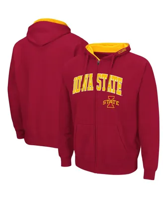 Men's Colosseum Cardinal Iowa State Cyclones Arch and Logo 3.0 Full-Zip Hoodie