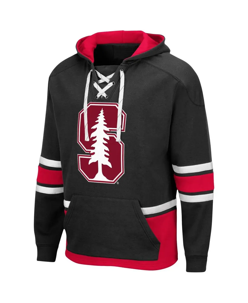 Men's Colosseum Black Stanford Cardinal Lace Up 3.0 Pullover Hoodie