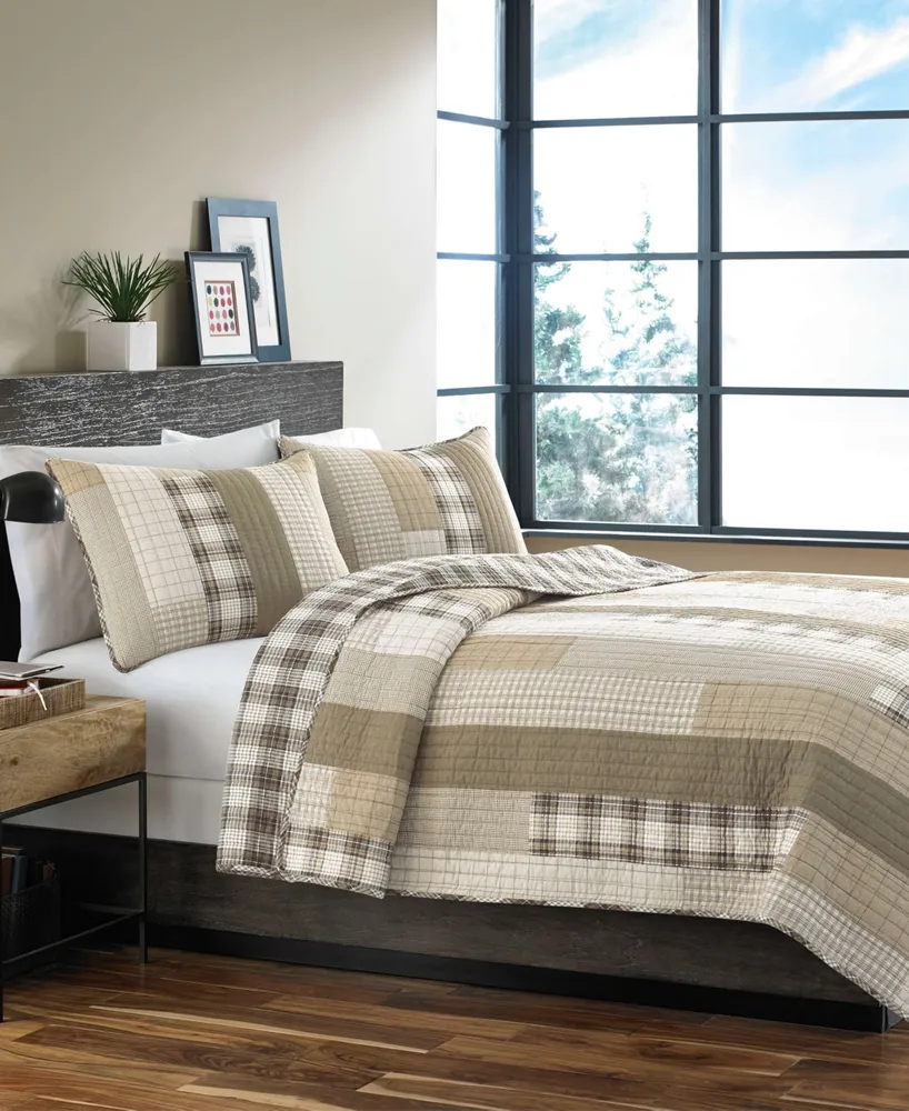 Eddie Bauer Fairview Saddle Reversible 3-Piece King Quilt Set