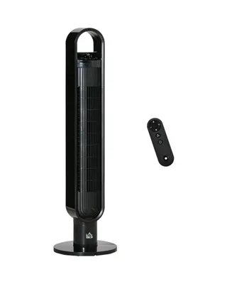Homcom Freestanding Tower Fan Cooling for Bedroom with Oscillating, Rc, Black