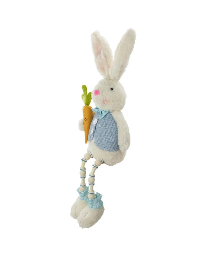 Boy Bunny Rabbit with Dangling Bead Legs Spring Figure, 22"