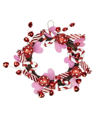 Candies and Hearts Valentine's Day Wreath Unlit, 16"