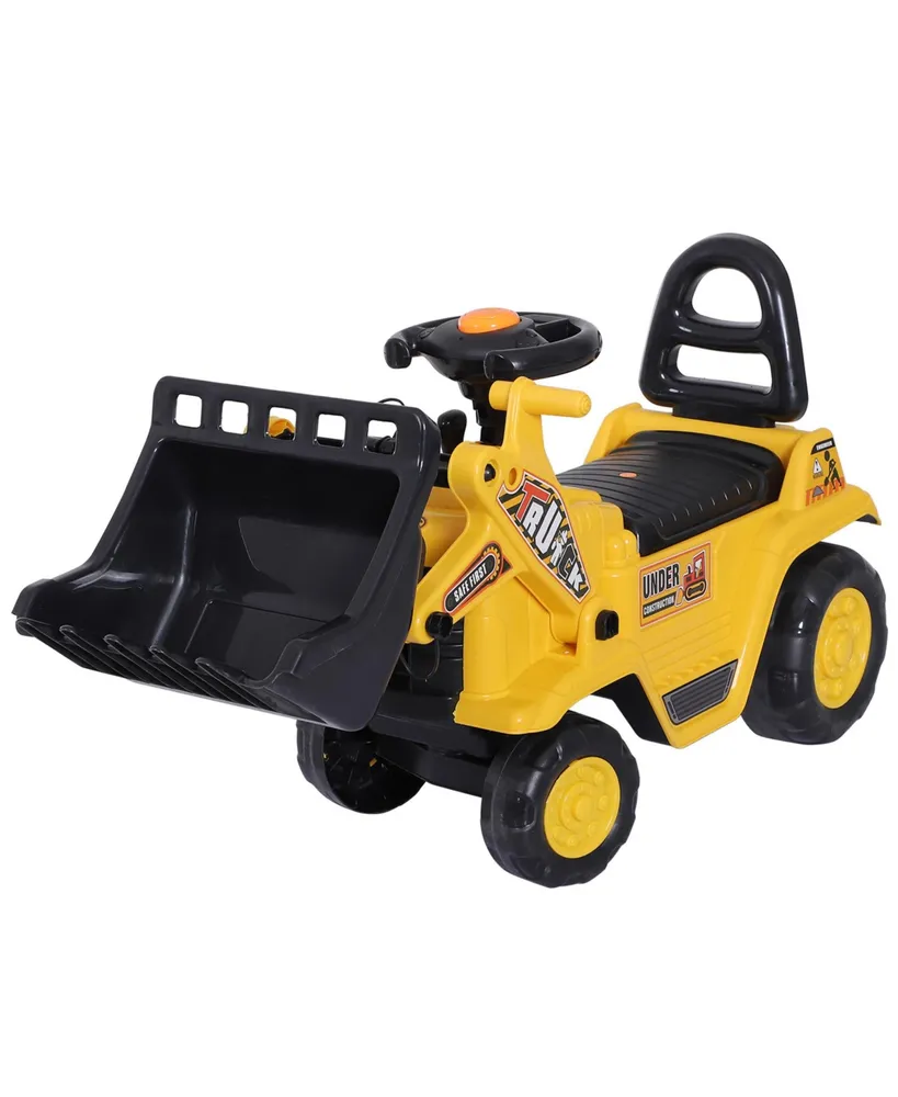 Homcom Kids Ride on Tractor with Storage, Excavator Scooter Gift for Kids