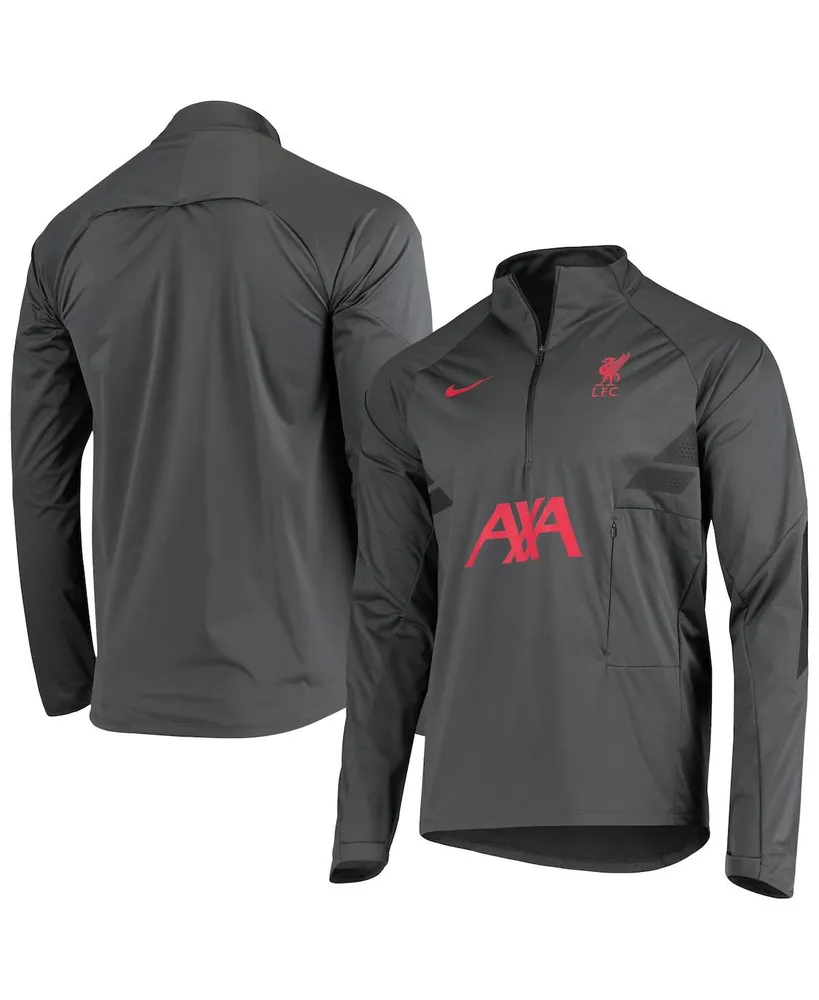 Men's Nike Anthracite Liverpool Strike Performance Drill Raglan Quarter-Zip Top