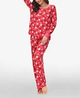 Ink+Ivy Women's Long Sleeve Sweat Top with Lounge Pant, Set of 2