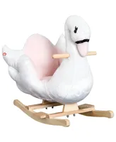 Qaba Plush Kids Ride On Toy Rocking Horse Swan Style