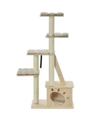 PawHut 5-Level Cat Activity Tower Condo with Kitten Fun Ladder & Soft Cushion