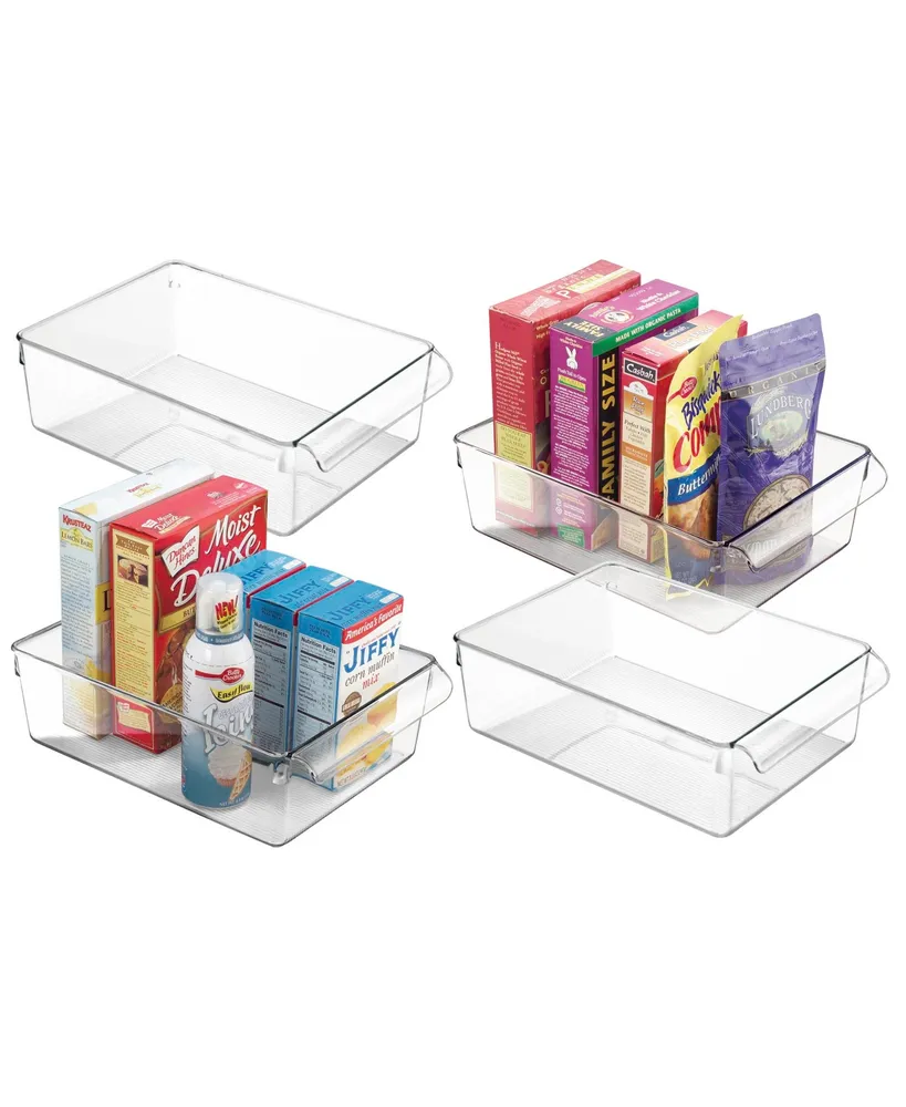iDESIGN Linus Plastic Fridge/Pantry Kitchen Organizer Bins, Set of