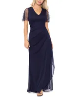 Xscape Women's Lace-Sleeve Gown