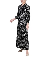 Ny Collection Petite 3/4 Sleeve Crinkle Tiered Maxi Dress