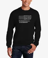 La Pop Art Men's Glory Hallelujah Flag Word Crew Neck Sweatshirt