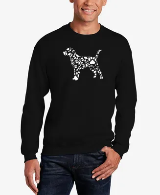 La Pop Art Men's Dog Paw Prints Word Crew Neck Sweatshirt