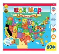 Masterpieces Explorers - Usa Map with State Shaped pieces 60 Piece Kids Puzzle