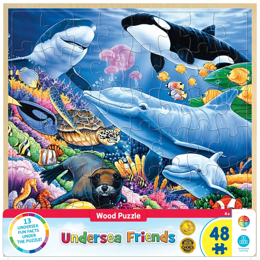 Masterpieces Wood Fun Facts - Undersea Friends 48 Piece Wood Puzzle