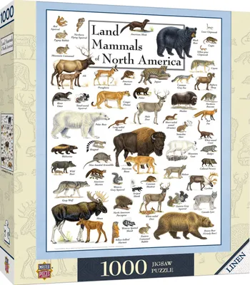 Masterpieces Land Mammals of North America 1000 Piece Jigsaw Puzzle
