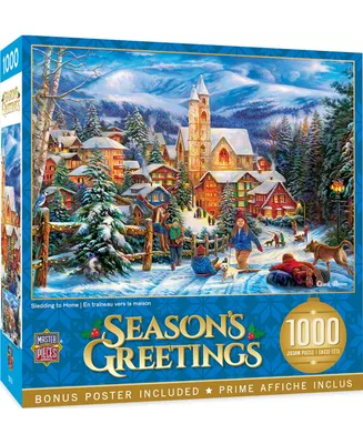 Masterpieces Season's Greetings Sledding Home 1000 Piece Jigsaw Puzzle