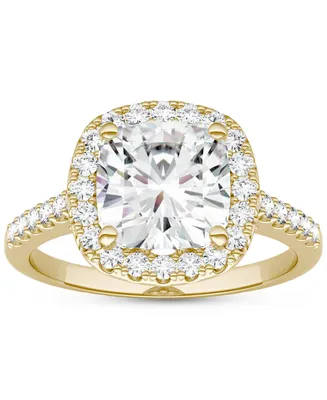 Charles & Colvard Moissanite Cushion Halo Ring (2-7/8 ct. tw. Diamond Equivalent) 14k Gold
