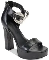 Karl Lagerfeld Paris Anisha Ankle Strap Embellished Platform Sandals