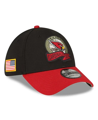 Men's New Era Black, Cardinal Arizona Cardinals 2022 Salute To Service 39THIRTY Flex Hat