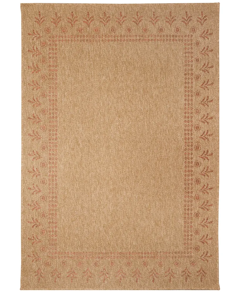 Liora Manne' Sahara Block Print Border 5'3" x 7'3" Outdoor Area Rug