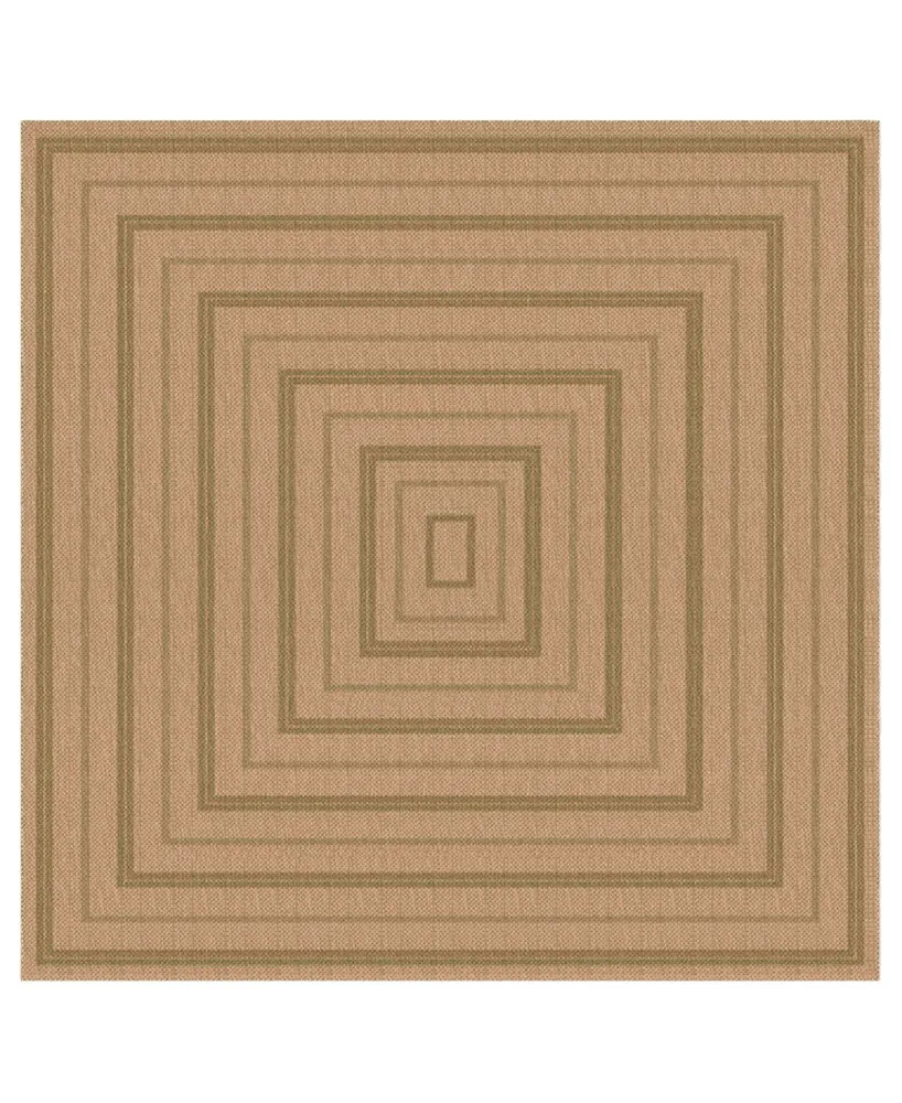 Liora Manne' Sahara Multi Border 7'10" x Square Outdoor Area Rug