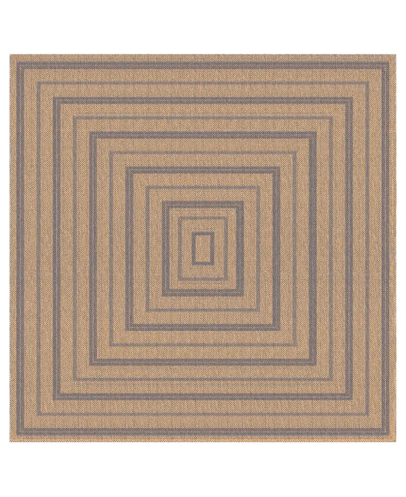 Liora Manne' Sahara Multi Border 7'10" x Square Outdoor Area Rug