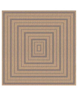 Liora Manne' Sahara Multi Border 7'10" x Square Outdoor Area Rug