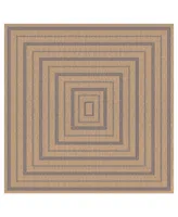 Liora Manne' Sahara Multi Border 7'10" x Square Outdoor Area Rug